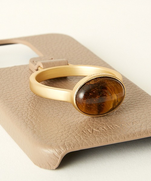 HASHIBAMI（ハシバミ）の「【HASHIBAMI】天然石リング iPhoneケース ※iPhone14pro 用（スマホケース/カバー・レディース・ライラック/グレイッシュブルー/シルバー/グレー/ライトグリーン/ライトピンク/ターコイズブルー/サンドベージュ・FREE）」の17枚目の写真