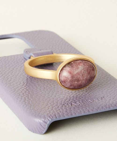 HASHIBAMI（ハシバミ）の「【HASHIBAMI】天然石リング iPhoneケース ※iPhone14pro 用（スマホケース/カバー・レディース・ライラック/グレイッシュブルー/シルバー/グレー/ライトグリーン/ライトピンク/ターコイズブルー/サンドベージュ・FREE）」の20枚目の写真