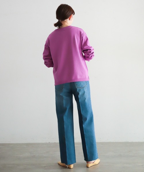 NOMBRE IMPAIR（ノンブルアンペール）の「強撚コットン　ワイドP/O（ニット/セーター・レディース・サックスブルー/グリーン/イエロー/パープル・FREE）」の7枚目の写真