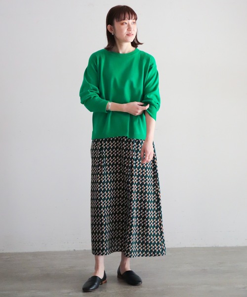 NOMBRE IMPAIR（ノンブルアンペール）の「強撚コットン　ワイドP/O（ニット/セーター・レディース・サックスブルー/グリーン/イエロー/パープル・FREE）」の10枚目の写真