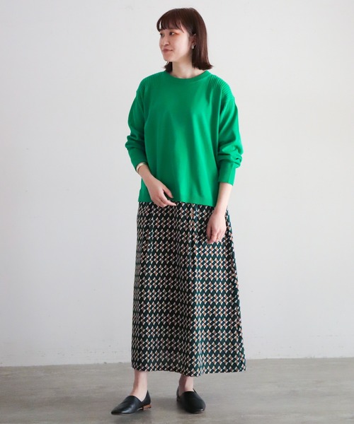 NOMBRE IMPAIR（ノンブルアンペール）の「強撚コットン　ワイドP/O（ニット/セーター・レディース・サックスブルー/グリーン/イエロー/パープル・FREE）」の13枚目の写真