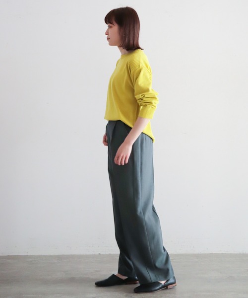 NOMBRE IMPAIR（ノンブルアンペール）の「強撚コットン　ワイドP/O（ニット/セーター・レディース・サックスブルー/グリーン/イエロー/パープル・FREE）」の16枚目の写真