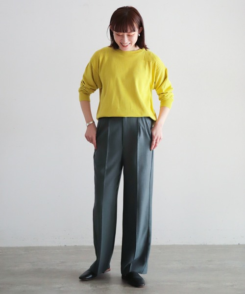 NOMBRE IMPAIR（ノンブルアンペール）の「強撚コットン　ワイドP/O（ニット/セーター・レディース・サックスブルー/グリーン/イエロー/パープル・FREE）」の18枚目の写真