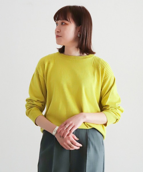 NOMBRE IMPAIR（ノンブルアンペール）の「強撚コットン　ワイドP/O（ニット/セーター・レディース・サックスブルー/グリーン/イエロー/パープル・FREE）」の19枚目の写真