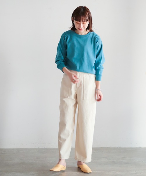 NOMBRE IMPAIR（ノンブルアンペール）の「強撚コットン　ワイドP/O（ニット/セーター・レディース・サックスブルー/グリーン/イエロー/パープル・FREE）」の20枚目の写真