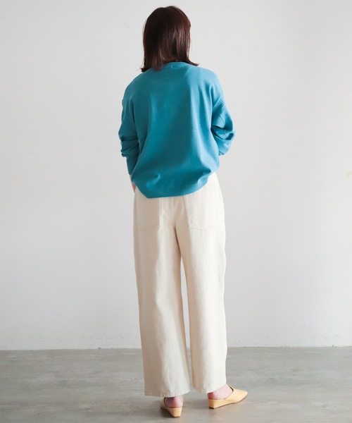 NOMBRE IMPAIR（ノンブルアンペール）の「強撚コットン　ワイドP/O（ニット/セーター・レディース・サックスブルー/グリーン/イエロー/パープル・FREE）」の22枚目の写真