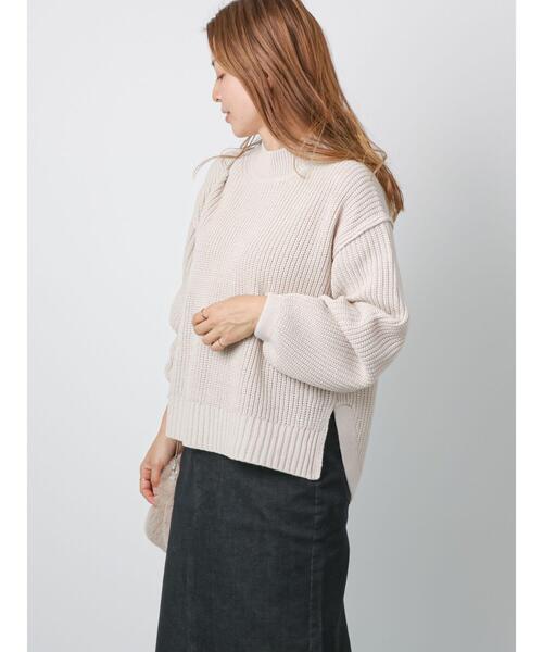 Lugnoncure（ルノンキュール）の「片畦ラウンドヘムニット（ニット/セーター・レディース・ブラック/グレー/ブルー・ﾌﾘ-）」の8枚目の写真