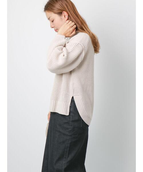 Lugnoncure（ルノンキュール）の「片畦ラウンドヘムニット（ニット/セーター・レディース・ブラック/グレー/ブルー・ﾌﾘ-）」の9枚目の写真