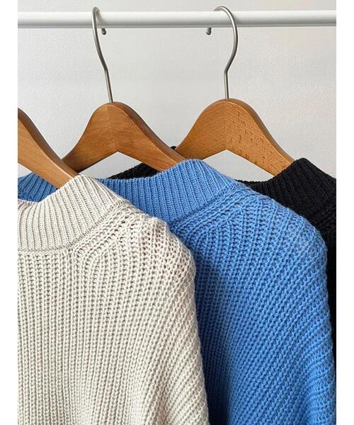 Lugnoncure（ルノンキュール）の「片畦ラウンドヘムニット（ニット/セーター・レディース・ブラック/グレー/ブルー・ﾌﾘ-）」の18枚目の写真