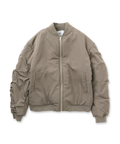 tk.TAKEO KIKUCHI（ティーケータケオキクチ）の「◆ギャザービッグMA-1（ミリタリージャケット・メンズ・ブラック/ベージュ・88/66）」の9枚目の写真