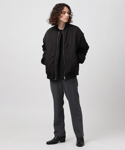 tk.TAKEO KIKUCHI（ティーケータケオキクチ）の「◆ギャザービッグMA-1（ミリタリージャケット・メンズ・ブラック/ベージュ・88/66）」の12枚目の写真