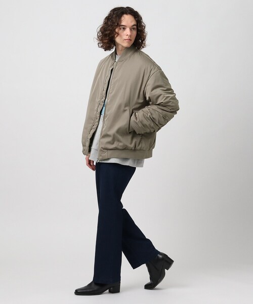 tk.TAKEO KIKUCHI（ティーケータケオキクチ）の「◆ギャザービッグMA-1（ミリタリージャケット・メンズ・ブラック/ベージュ・88/66）」の5枚目の写真