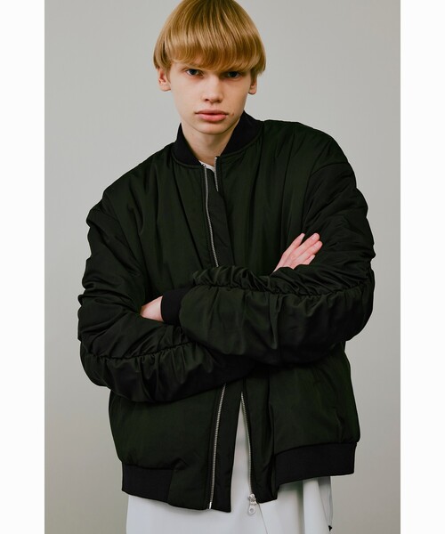 tk.TAKEO KIKUCHI（ティーケータケオキクチ）の「◆ギャザービッグMA-1（ミリタリージャケット・メンズ・ブラック/ベージュ・88/66）」の21枚目の写真