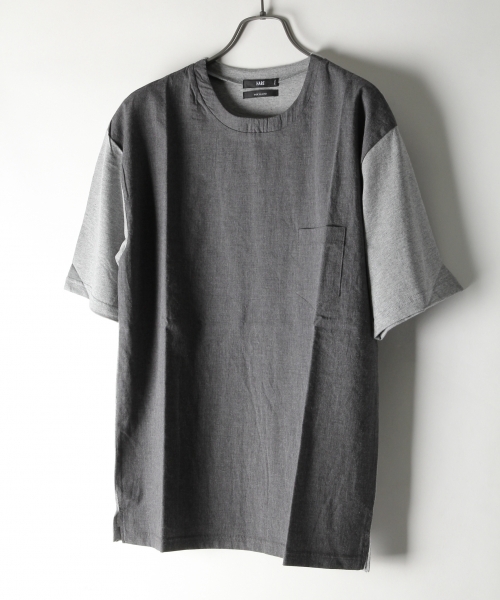 HARE(ハレ)の「フハクキリカエカットソー(HARE)(Tシャツ/カットソー・メンズ・オフホワイト/グレー/ネイビー/ホワイト/ブラック・MEDIUM/SMALL)」の4枚目の写真