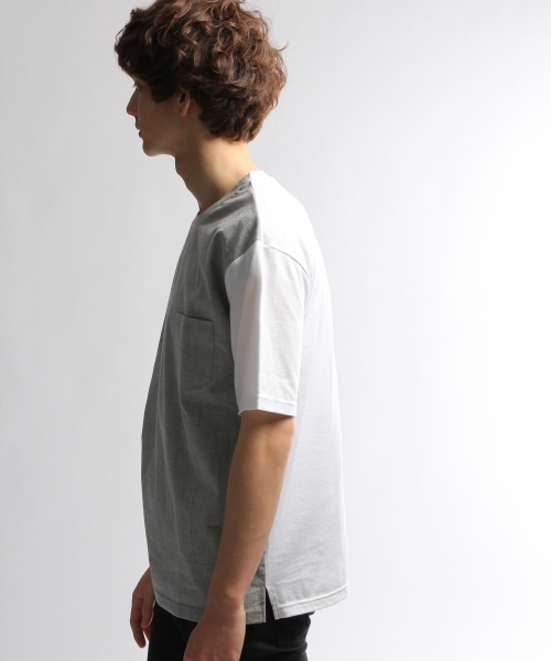 HARE(ハレ)の「フハクキリカエカットソー(HARE)(Tシャツ/カットソー・メンズ・オフホワイト/グレー/ネイビー/ホワイト/ブラック・MEDIUM/SMALL)」の12枚目の写真