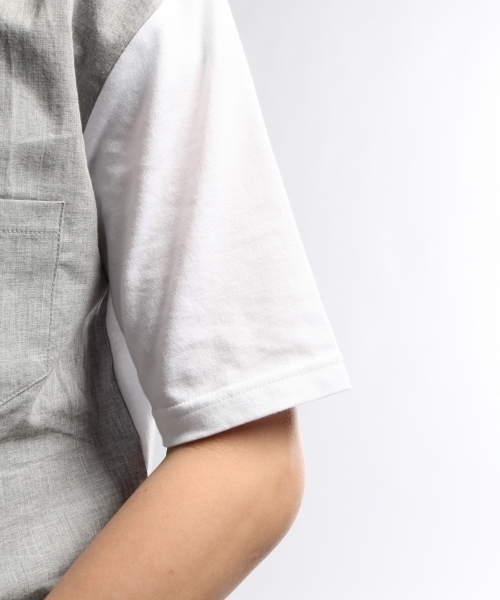 HARE(ハレ)の「フハクキリカエカットソー(HARE)(Tシャツ/カットソー・メンズ・オフホワイト/グレー/ネイビー/ホワイト/ブラック・MEDIUM/SMALL)」の7枚目の写真