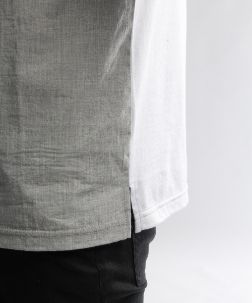 HARE(ハレ)の「フハクキリカエカットソー(HARE)(Tシャツ/カットソー・メンズ・オフホワイト/グレー/ネイビー/ホワイト/ブラック・MEDIUM/SMALL)」の8枚目の写真