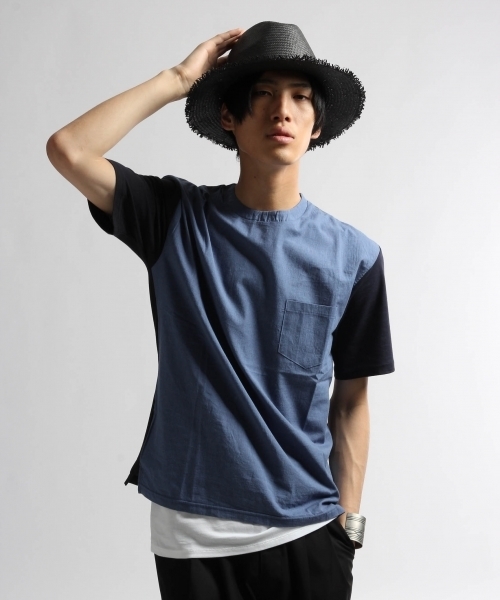 HARE(ハレ)の「フハクキリカエカットソー(HARE)(Tシャツ/カットソー・メンズ・オフホワイト/グレー/ネイビー/ホワイト/ブラック・MEDIUM/SMALL)」の21枚目の写真