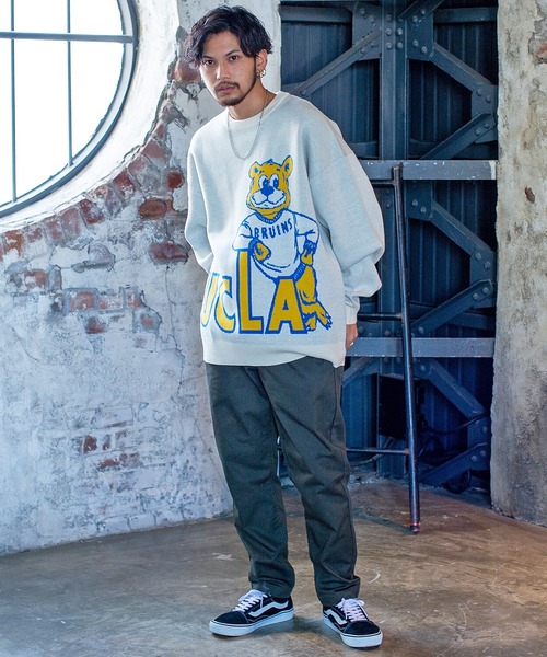 UCLA（ユーシーエルエー）の「『UCLA/ユーシーエルエー』ベアー柄オーバーサイズクルーネックニット（ニット/セーター・メンズ・グリーン/オフホワイト/ブルー/ネイビー・L/M）」の21枚目の写真