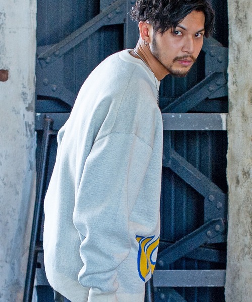 UCLA（ユーシーエルエー）の「『UCLA/ユーシーエルエー』ベアー柄オーバーサイズクルーネックニット（ニット/セーター・メンズ・グリーン/オフホワイト/ブルー/ネイビー・L/M）」の22枚目の写真