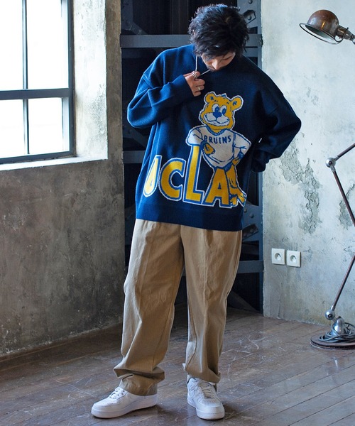 UCLA（ユーシーエルエー）の「『UCLA/ユーシーエルエー』ベアー柄オーバーサイズクルーネックニット（ニット/セーター・メンズ・グリーン/オフホワイト/ブルー/ネイビー・L/M）」の5枚目の写真
