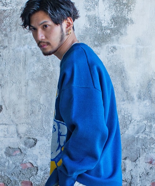 UCLA（ユーシーエルエー）の「『UCLA/ユーシーエルエー』ベアー柄オーバーサイズクルーネックニット（ニット/セーター・メンズ・グリーン/オフホワイト/ブルー/ネイビー・L/M）」の11枚目の写真