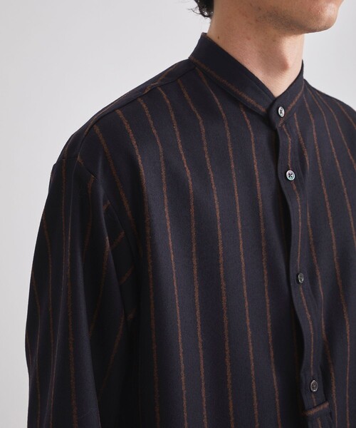 UNITED TOKYO（ユナイテッドトウキョウ）の「ブークレストライプバンドカラーシャツ（シャツ/ブラウス・メンズ・ダークグレー/ネイビー・1/2）」の9枚目の写真