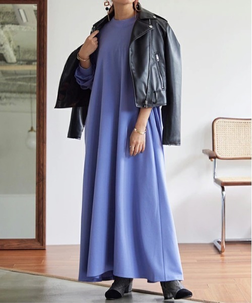 No one knows（ノーワンノーズ）の「Aラインきれいめ大人長袖ワンピース（ワンピース・レディース・クリーム/ブルー/ブラック/オリーブ/スモークピンク/ダークブラウン・M-L）」の11枚目の写真