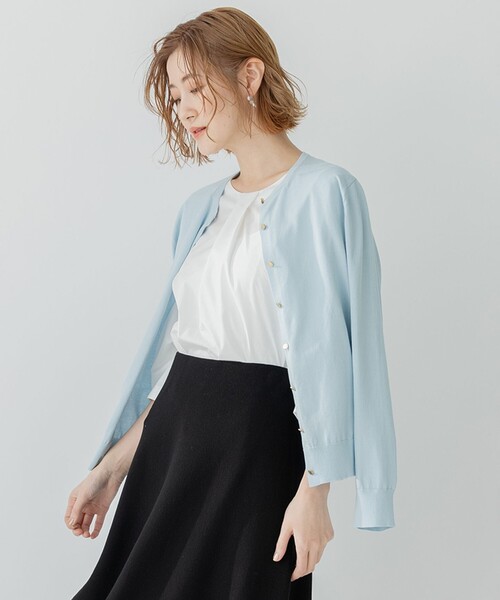 ✨美品✨23区 洗えるプレミアムコットンカーディガン 38 アンサンブル対応 23区 S（ニジュウサンクチイサイサイズ）の「【アンサンブル対応