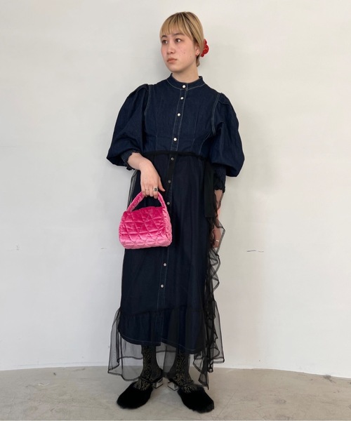 SANSeLF（サンセルフ）の「ボリュームスリーブデニムドレス【SANSeLF 