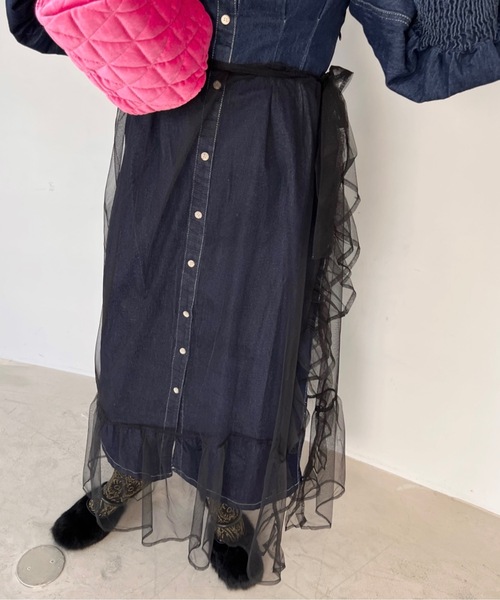 SANSeLF（サンセルフ）の「ボリュームスリーブデニムドレス【SANSeLF 