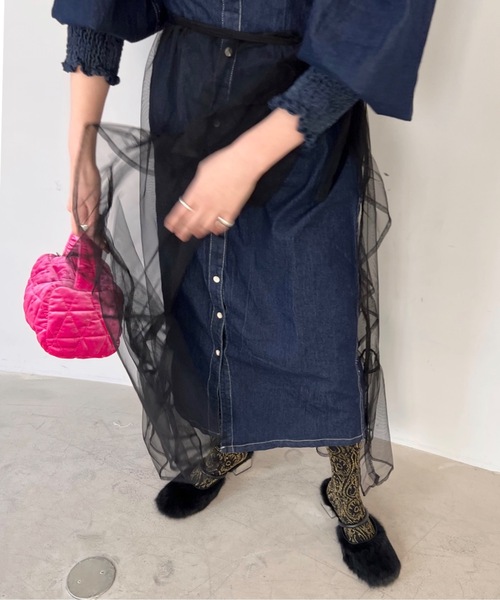 SANSeLF（サンセルフ）の「ボリュームスリーブデニムドレス【SANSeLF