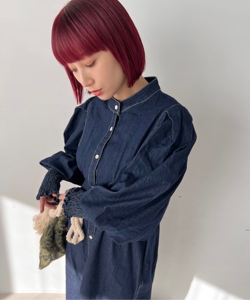 SANSeLF（サンセルフ）の「ボリュームスリーブデニムドレス【SANSeLF 