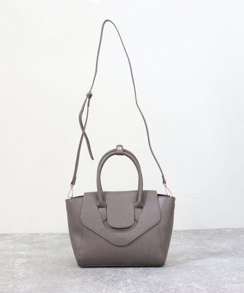 fredy emue（フレディエミュ）の「【maison vert/メゾンヴェール】フラップハンドバッグ（トートバッグ・レディース・ブラック/グレイッシュベージュ・FREE）」の7枚目の写真