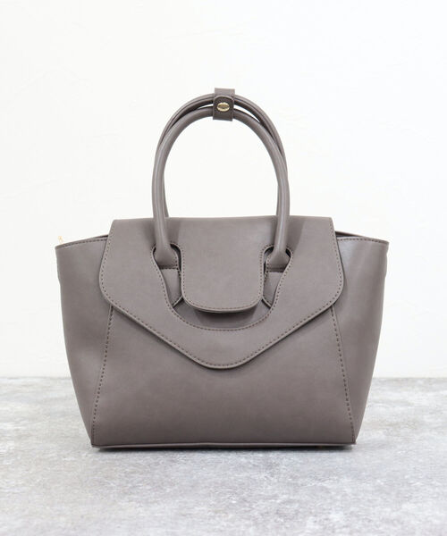 fredy emue（フレディエミュ）の「【maison vert/メゾンヴェール】フラップハンドバッグ（トートバッグ・レディース・ブラック/グレイッシュベージュ・FREE）」の8枚目の写真