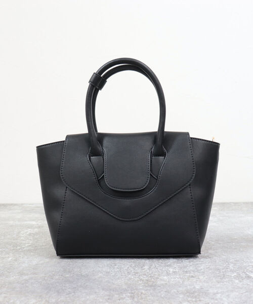 fredy emue（フレディエミュ）の「【maison vert/メゾンヴェール】フラップハンドバッグ（トートバッグ・レディース・ブラック/グレイッシュベージュ・FREE）」の9枚目の写真