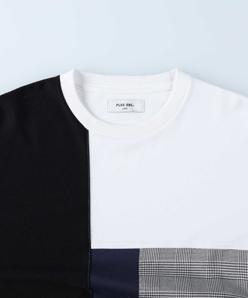 PLUS ONE(プラスワン)の「【PLUS ONE】ブロッキング切り替えロンT(Tシャツ/カットソー・メンズ・ネイビー/オフホワイト/ダークグレー・M/L/XL)」の8枚目の写真