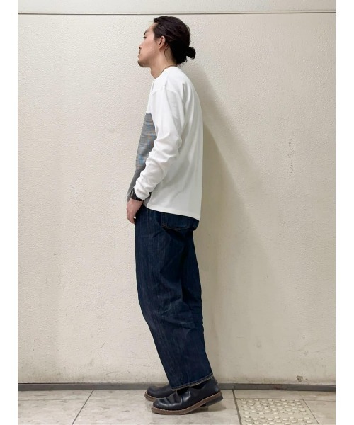 PLUS ONE(プラスワン)の「【PLUS ONE】ブロッキング切り替えロンT(Tシャツ/カットソー・メンズ・ネイビー/オフホワイト/ダークグレー・M/L/XL)」の12枚目の写真