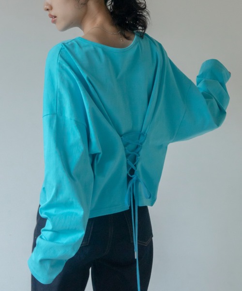 VACANCY（ヴァカンシー）の「マルチウェイコルセットTシャツ（Tシャツ/カットソー・レディース・ホワイト/ブラック/ブルー・FREE）」の2枚目の写真