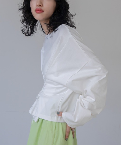 VACANCY（ヴァカンシー）の「マルチウェイコルセットTシャツ（Tシャツ/カットソー・レディース・ホワイト/ブラック/ブルー・FREE）」の6枚目の写真