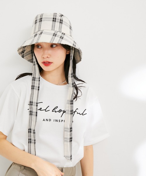 VIS(ビス)の「リボン付きツバ広バケットハット(ハット・レディース・ホワイト系その他/ブラック/その他・FREE)」の4枚目の写真