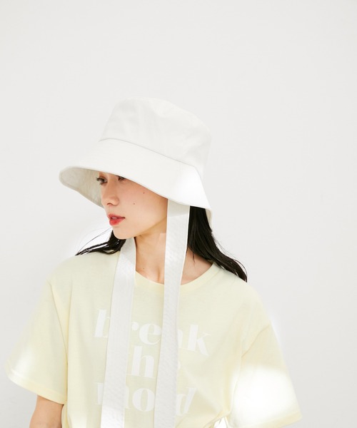 VIS(ビス)の「リボン付きツバ広バケットハット(ハット・レディース・ホワイト系その他/ブラック/その他・FREE)」の6枚目の写真