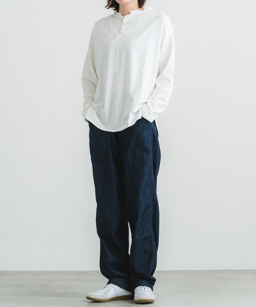 quadro(クオドロ)の「40/2CM天竺ヘンリーネックプルオーバー(Tシャツ/カットソー・レディース・ブルーグレー/ダークネイビー/オフホワイト/グレー・FREE)」の20枚目の写真