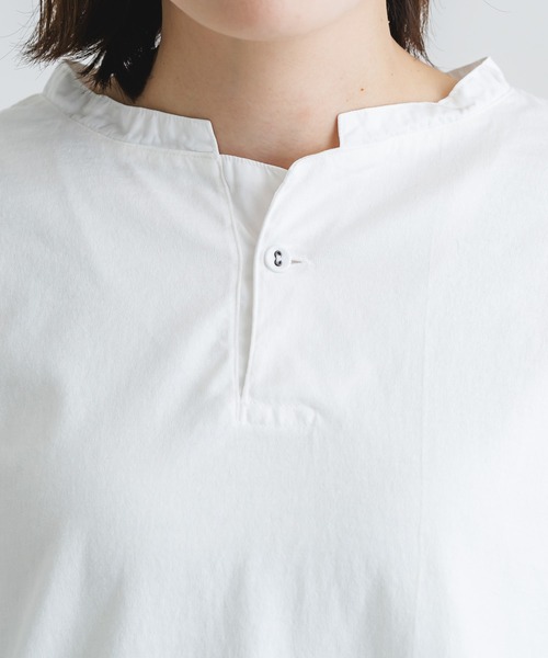 quadro(クオドロ)の「40/2CM天竺ヘンリーネックプルオーバー(Tシャツ/カットソー・レディース・ブルーグレー/ダークネイビー/オフホワイト/グレー・FREE)」の21枚目の写真