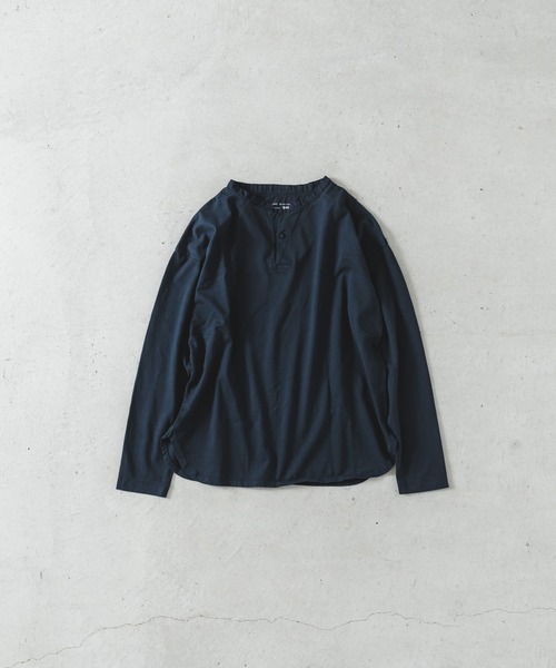 quadro(クオドロ)の「40/2CM天竺ヘンリーネックプルオーバー(Tシャツ/カットソー・レディース・ブルーグレー/ダークネイビー/オフホワイト/グレー・FREE)」の8枚目の写真