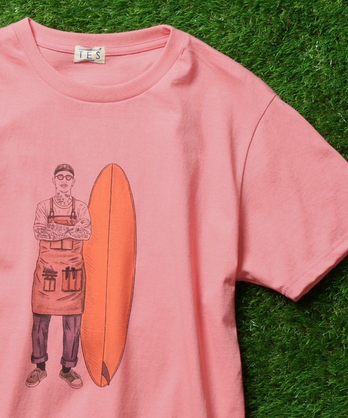 The Endless Summer（エンドレスサマー）の「TES MALIBU STAR T-SHIRT / Tシャツ（Tシャツ/カットソー・メンズ・ホワイト/ベージュ/ピンク/ミント・LARGE/X-LARGE/SMALL/MEDIUM）」の4枚目の写真