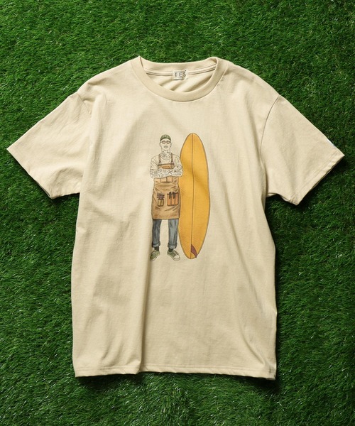 The Endless Summer（エンドレスサマー）の「TES MALIBU STAR T-SHIRT / Tシャツ（Tシャツ/カットソー・メンズ・ホワイト/ベージュ/ピンク/ミント・LARGE/X-LARGE/SMALL/MEDIUM）」の9枚目の写真