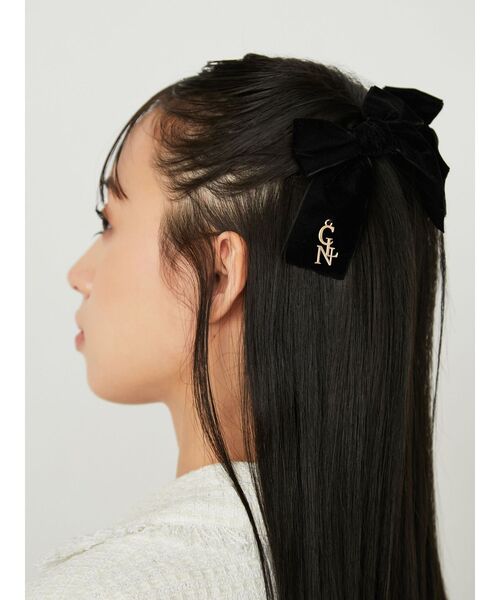 CALNAMUR(カルナムール)の「チャーム付きリボンヘアアクセセット(バレッタ/ヘアクリップ・レディース・ブラック・FREE)」の11枚目の写真
