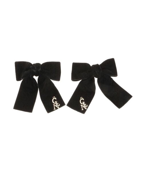 CALNAMUR(カルナムール)の「チャーム付きリボンヘアアクセセット(バレッタ/ヘアクリップ・レディース・ブラック・FREE)」の3枚目の写真