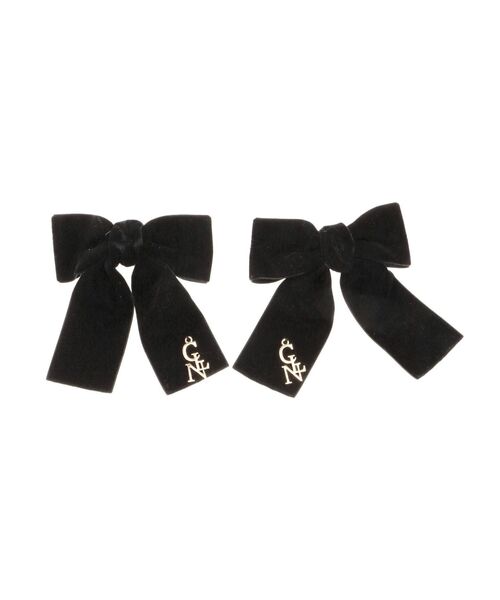 CALNAMUR(カルナムール)の「チャーム付きリボンヘアアクセセット(バレッタ/ヘアクリップ・レディース・ブラック・FREE)」の12枚目の写真